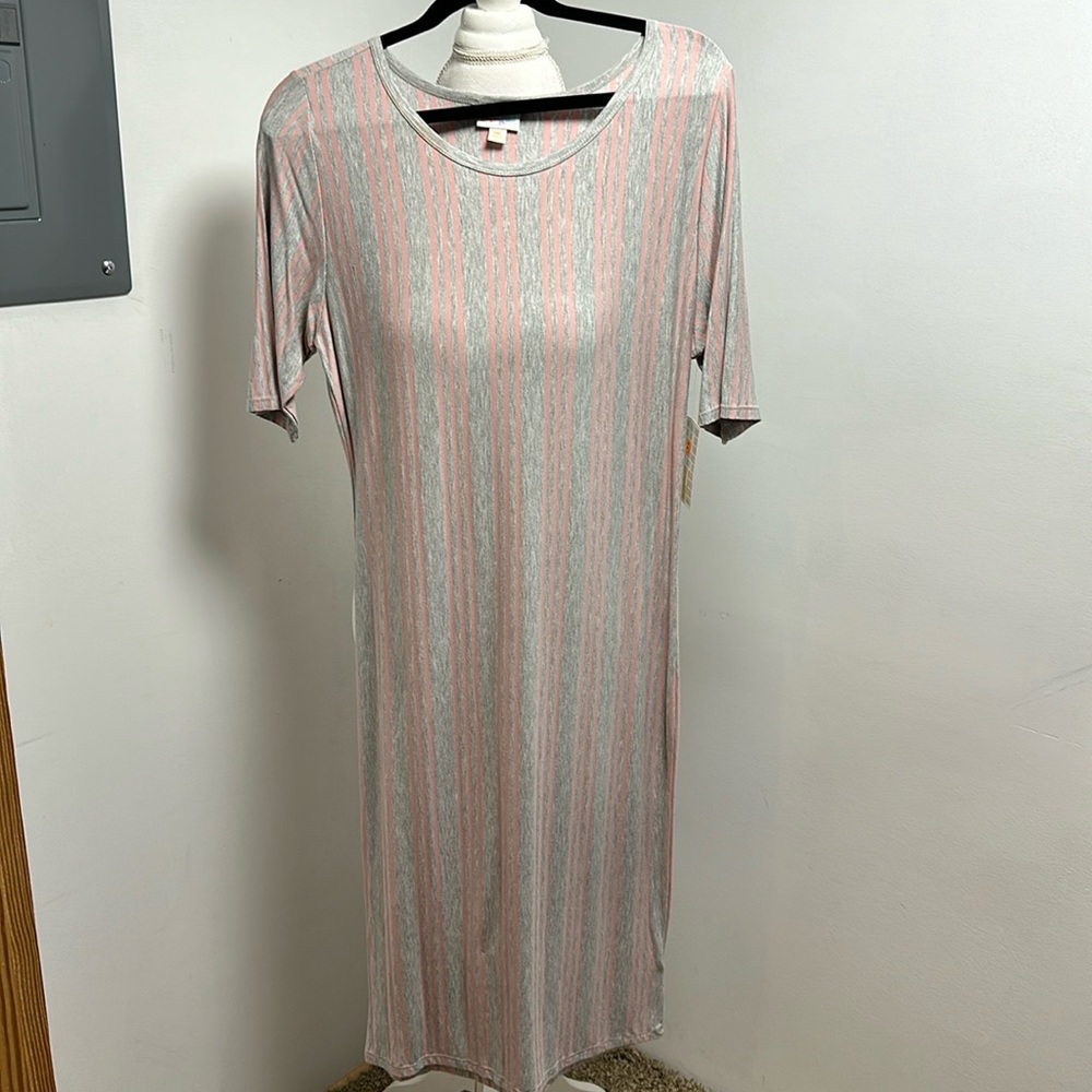 Pink and gray Column dress